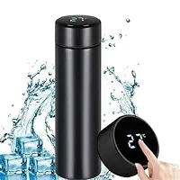 Stainless Steel Temperature Water Bottle Thermos, Double Wall Vacuum Intelligent Cup with LCD Smart Display for Office, Home, Gym, Outdoor Travel Hot and Cold Drinks (500 ML, Black)-thumb2