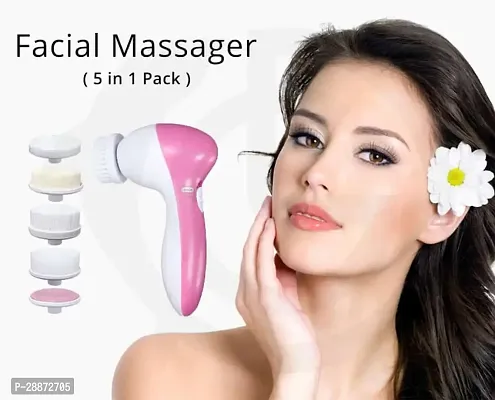 5 in 1 Portable Electric Facial Cleaner Battery Powered Multifunction Massager Assorted Color