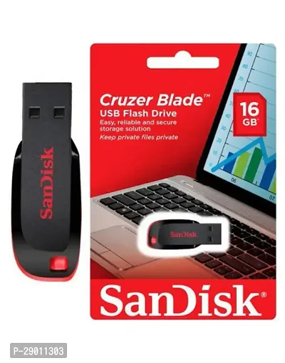 SanDisk Cruzer Blade 16 GB USB 2.0 Pen Drive (Red) NEW-thumb0