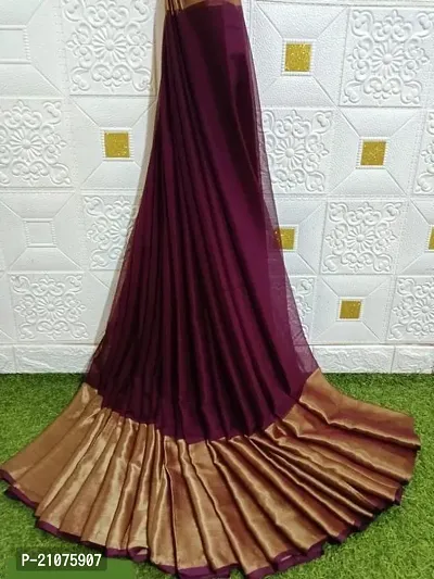 Stylish Chiffon Self Pattern Saree with Blouse piece For Women-thumb0