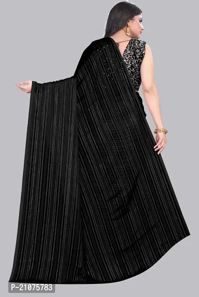 Stylish Georgette Striped Saree with Blouse piece For Women-thumb2