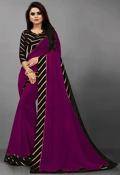 Women'S Vichitra Silk Self-Design Paithani Black Saree - |BLK_LACE_P|