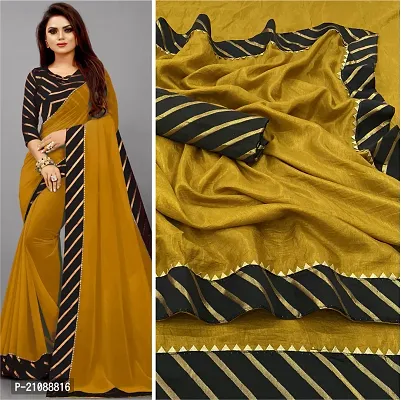 Elegant Mustard Silk Blend Women Saree with Blouse piece-thumb0