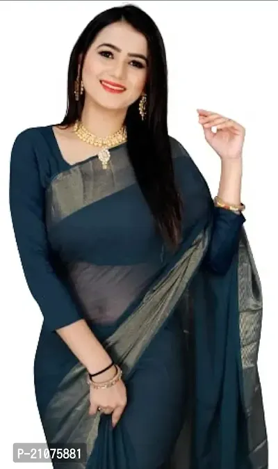 Stylish Chiffon Self Pattern Saree with Blouse piece For Women