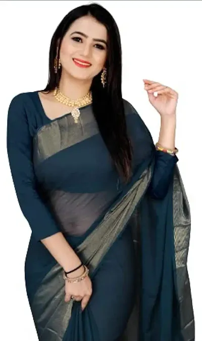 New In Chiffon Saree with Blouse piece 