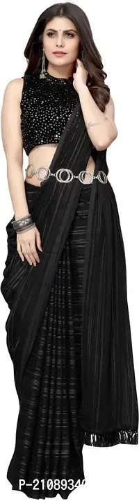 Elegant Black Georgette Women Saree with Blouse piece-thumb0