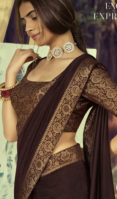 Vichitra Silk Saree With Blouse Piece