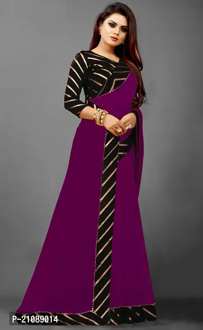 Elegant Purple Silk Blend Women Saree with Blouse piece-thumb4