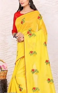 Elegant Yellow Pure Cotton Women Saree with Blouse piece-thumb4