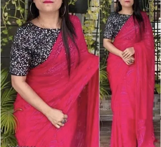 Trending Art Silk Saree with Blouse piece 