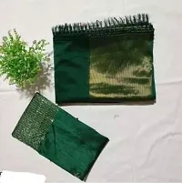 Elegant Green Chiffon Women Saree with Blouse piece-thumb1