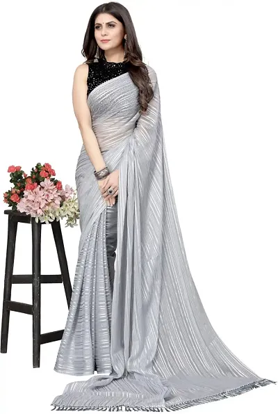 Womens Refined Solid Sarees with Blouse Piece