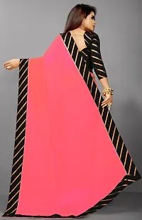 Elegant Peach Silk Blend Women Saree with Blouse piece-thumb1