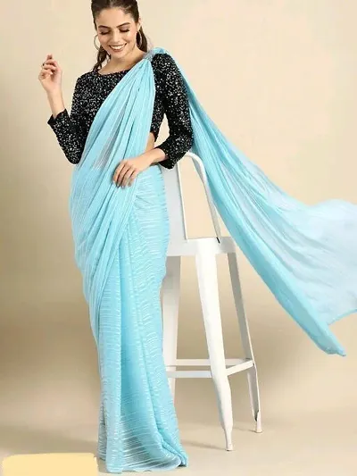 Elegant Light Georgette Women Saree with Blouse piece