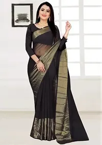 Stylish Chiffon Self Pattern Saree with Blouse piece For Women-thumb1