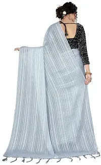 Elegant Grey Georgette Women Saree with Blouse piece-thumb1