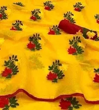 Elegant Yellow Pure Cotton Women Saree with Blouse piece-thumb3