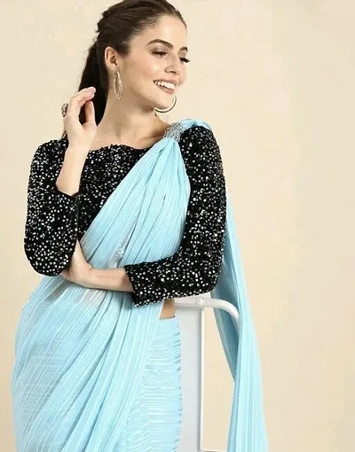 Alluring Georgette Saree with Blouse piece 