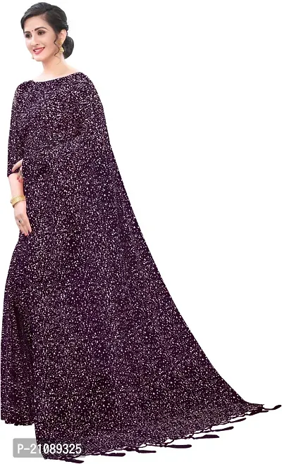 Elegant Purple Net Women Saree with Blouse piece-thumb4