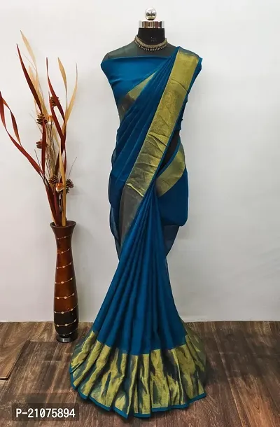 Stylish Chiffon Self Pattern Saree with Blouse piece For Women