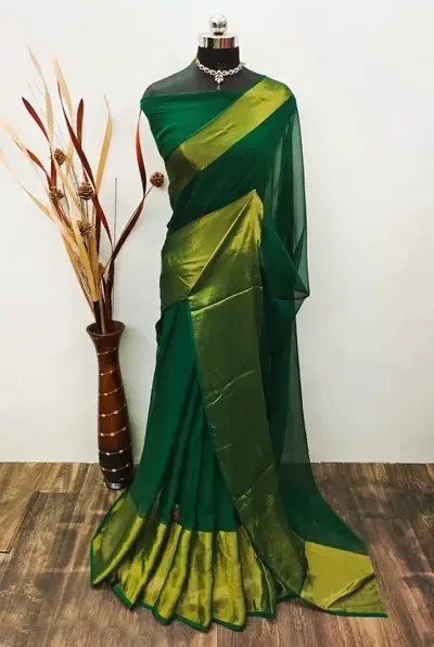 Alluring Chiffon Saree with Blouse piece 