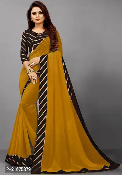 Stylish Silk Blend Self Pattern Saree with Blouse piece For Women-thumb0
