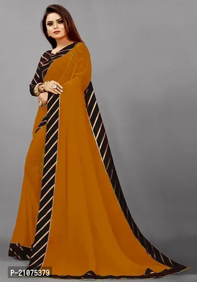 Stylish Silk Blend Self Pattern Saree with Blouse piece For Women-thumb2