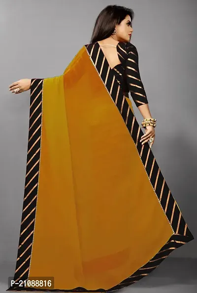 Elegant Mustard Silk Blend Women Saree with Blouse piece-thumb2