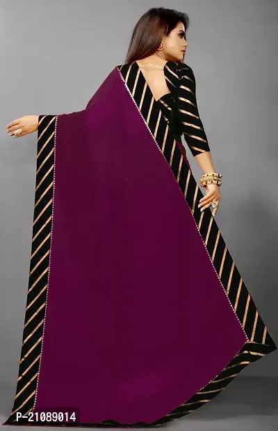 Elegant Purple Silk Blend Women Saree with Blouse piece-thumb2