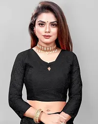 Elegant Black Net Women Saree with Blouse piece-thumb2