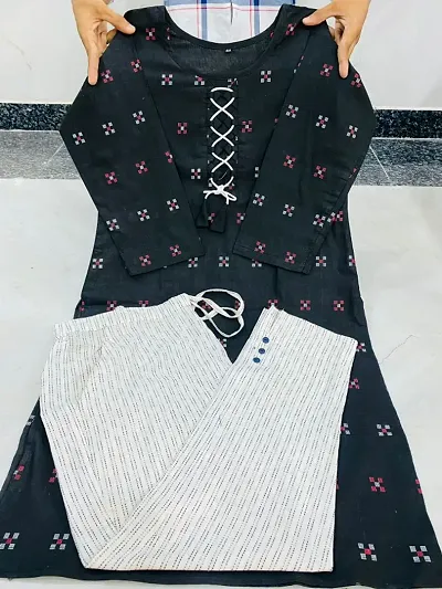 Women Khadi Straight Kurta Bottom with Dupatta