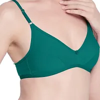 HOS Women's Green Color Non Padded and Non Wired T-Shirt Bra38B-thumb2