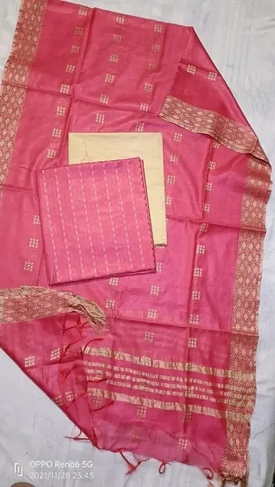 Latest Beautiful Bhagalpuri Silk Dress Material with Dupatta