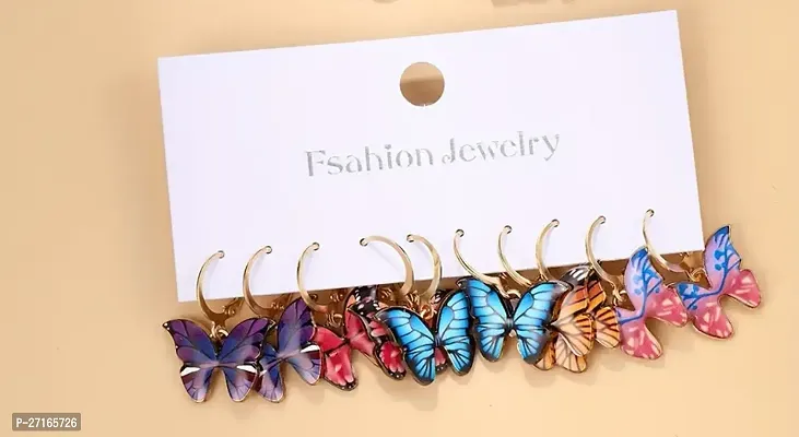 AzivaaFashion Butterfly Small Studs For Women  Girls Pair Of 5-thumb0