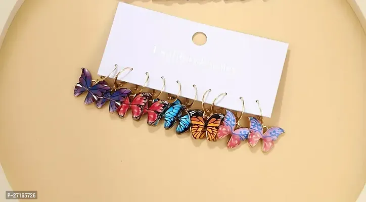 AzivaaFashion Butterfly Small Studs For Women  Girls Pair Of 5-thumb2
