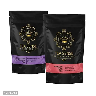 Calming Combo Pack Of Lavender Chamomile Tea 50g And Hibiscus Rose Tea 50g-thumb0