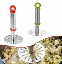 Stainless Steel Potato Vegetable Pav Bhaji Masher, Multicolou-thumb2