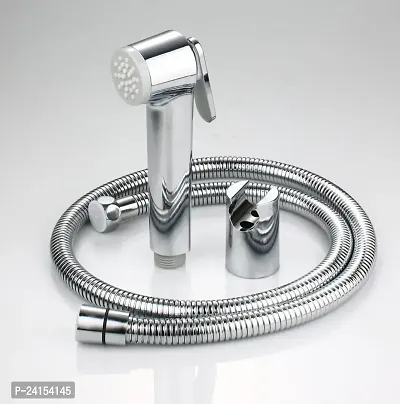 Useful Grohe Health Faucet Heavy With (Size-1 mtr) Stainless Steel Shower Tube And ABS Wall Hook Complete Set