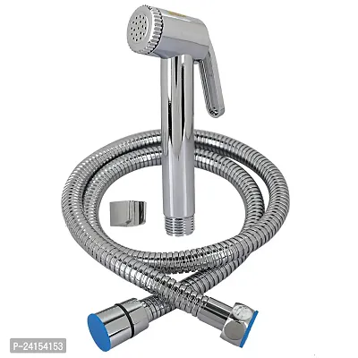 Useful Jqr Model Health Faucet Heavy With (Size-1 mtr) Stainless Steel Shower Tube And ABS Wall Hook Complete Set-thumb0