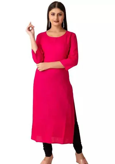 Stylish Cotton Solid A-Line Kurta