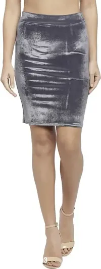 Classic Velvet Solid Skirts for Women-thumb0