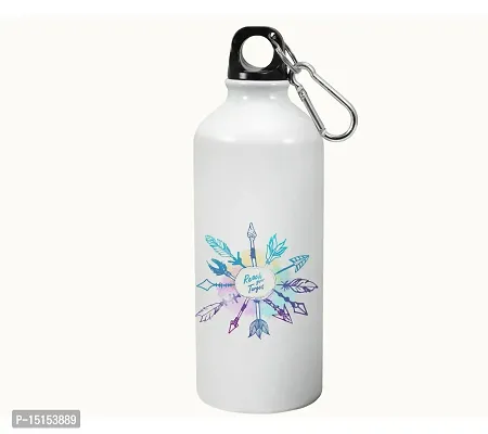 Creative Dons Arrow Printed White Unbreakable Sipper Water Bottle for Adults With Straw Sports Water Bottle (600ml)