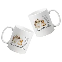 Creative Dons Dog Mom and Baby Printed White Ceramic Coffee Mug Tea Cups 350ml-thumb1