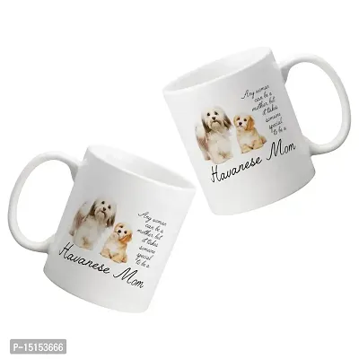 Creative Dons Dog Mom and Baby Printed White Ceramic Coffee Mug Tea Cups 350ml-thumb2