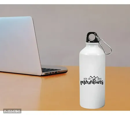 Creative Dons Fait Can Move Mountains Printed White Unbreakable Sipper Water Bottle for Adults With Straw Sports Water Bottle (600ml)-thumb3