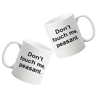 Creative Dons Don't Touch Me Peasant Printed White Ceramic Coffee Mug Tea Cups 350ml-thumb1