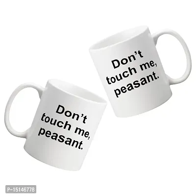 Creative Dons Don't Touch Me Peasant Printed White Ceramic Coffee Mug Tea Cups 350ml-thumb2