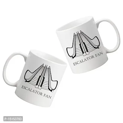 Creative Dons Escalator Fan Printed White Ceramic Coffee Mug Tea Cups 350ml-thumb2