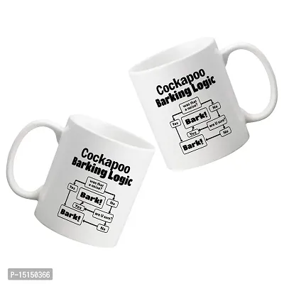 Creative Dons Cockapoo Barking Logic Printed White Ceramic Coffee Mug Tea Cups 350ml-thumb2