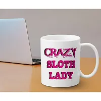 Creative Dons Crazy Sloth Lady Printed White Ceramic Coffee Mug Tea Cups 350ml-thumb2